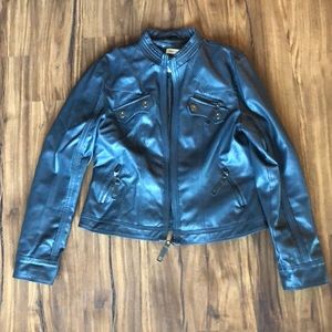 Dark gray faux leather jacket